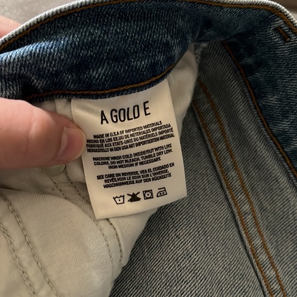 Agolde Nico Embark Distressed High Waist Button Fly Slim Denim Jeans 28 - Picture 15 of 16